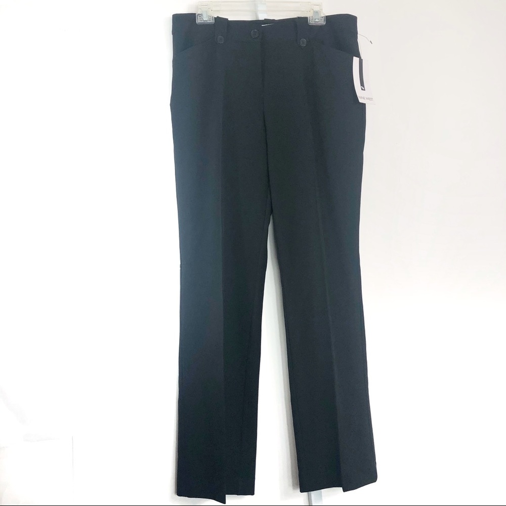 Nine West Trouser Dress Woven Bottom Black Sz 10